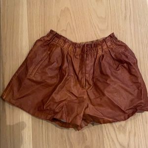 Faux leather shorts